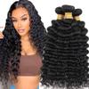 Peenoll Human Hair Bundles 14 14 14 Inch Natural Color Deep Wave Bundles Human Hair Unprocessed 12A Soft Sewn In Hair with Double Weft for Black Women view 1