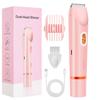 Smopgn Dermave Bikini Shaver, Bikini Trimmer for Women, 2 in 1 Dual Head Painless Electric Razors for Silk Skin, Cordless & Waterproof Electric Trimmer for Women, Pink view 1