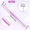 12 PCS Small Eyebrow Razors, T Shape Facial Razor Microblades Facial Hair Removal Eye Brow Razors with Protective Cover Mini Face Shavers for Peach Fuzz and Fine Hair view 2