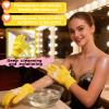 4-Pack SpaGlow Exfoliating Bath Gloves - Body & Face Scrub for Smooth Skin, Prevent Acne, Unclog Pores. Deep Cleansing and Massage Spa Gift Set for Women/Men, Yellow and green view 3