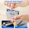 3-in-1 Electric Nail Clipper-3 Speed Adjustable Smart Nail Clippers for Seniors-USB Rechargeable Fingernail Clipper with LED Light,with Nail Scraps Storage for Thick Toenails,Adult,Seniors view 2