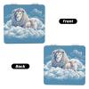 TRSGKSQP Compact Mirror Lamb with A Lion On The Clouds Pocket Travel Makeup Mirrors Double Sided 1x/2x Magnifying Foldable Mini Cosmetic Mirrors Portable Handheld Beauty Mirror for Women Girls Gift view 2