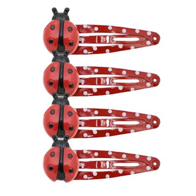 4PCS Ladybug Shaped Nonslip Hair Barrettes - Women Girls Hair Clips for Casual Formal Festival
