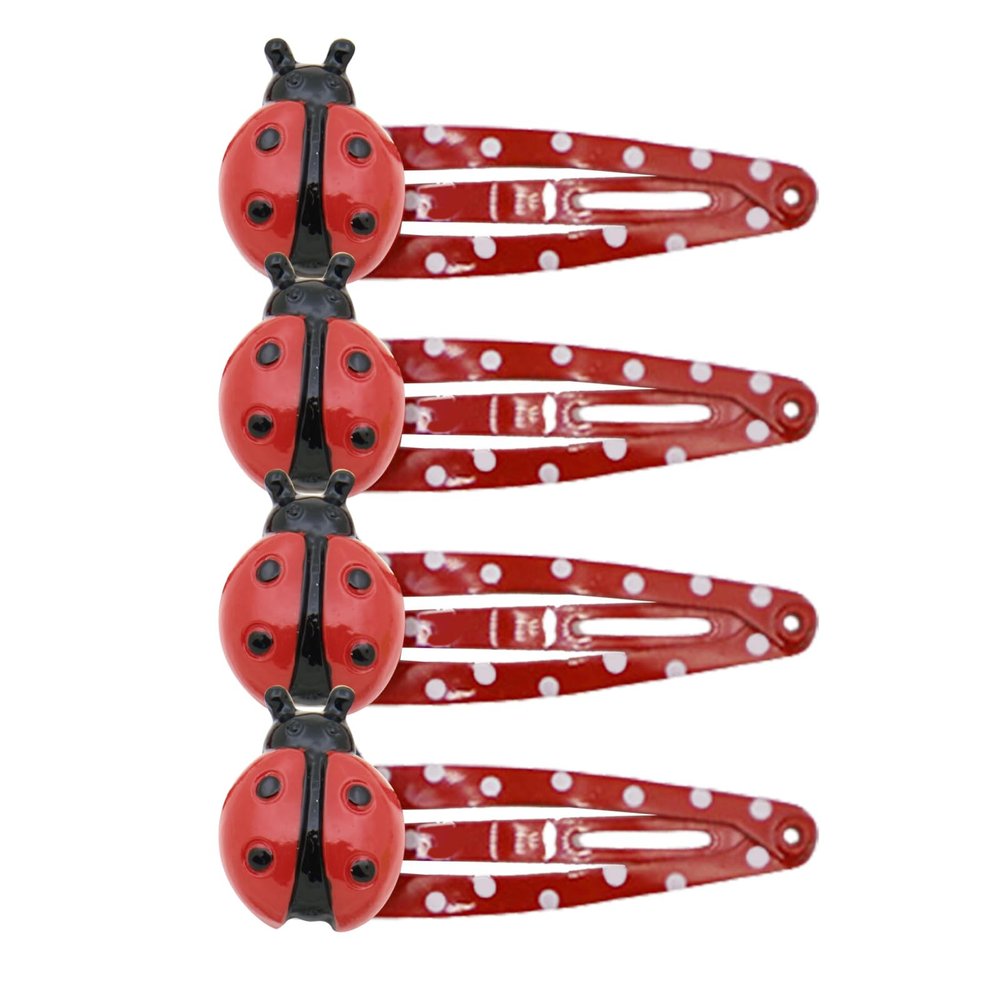 4PCS Ladybug Shaped Nonslip Hair Barrettes - Women Girls Hair Clips for Casual Formal Festival