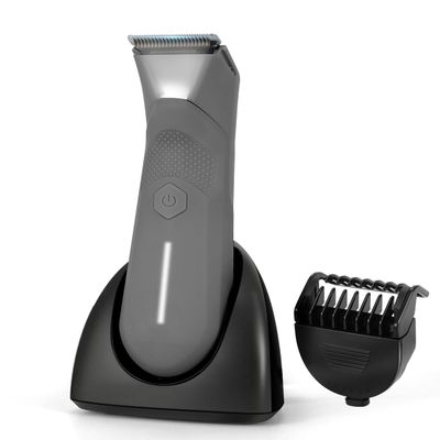 Voukad Manscape for Men, Groin Trimmer for Men and Women, Body Hair Trimmer and Ball Trimmer with Light, Pubic Hair Shaver, Manscaper Kit, 7 Precisions, Waterproof Wet/Dry Grooming (Grey)