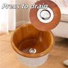 Bucket Wooden Foot Soaking Tub with Lid, Soaking Tub Feet Massage Barrel for Home Spa, Massage, Sauna(Small) view 3