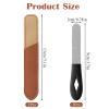 2 Pack Metal Nail File Stainless Steel Manicure Filer Double Sided Fingernail Files with Anti-Slip Handle and Leather Case 3.5 in Mini Small Travel Nail Filer for Men and Women view 2