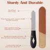 2 Pack Metal Nail File Stainless Steel Manicure Filer Double Sided Fingernail Files with Anti-Slip Handle and Leather Case 3.5 in Mini Small Travel Nail Filer for Men and Women view 3