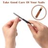 2 Pack Metal Nail File Stainless Steel Manicure Filer Double Sided Fingernail Files with Anti-Slip Handle and Leather Case 3.5 in Mini Small Travel Nail Filer for Men and Women view 4