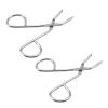 2Pcs Silver Eyebrow Scissors,Elbow Pliers Clip Scissors,Flat Tip Hair Plucker Removal Tweezers,Stainless Steel view 1