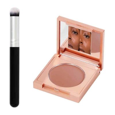 Colored Clay Cc Undereye Corrector,Under Eye Brightener with Brush,Eye Concealer,Undereye Color Corrector for Dark Circles,Clay Neutralizing Makeup Under Eye Hydrating Concealer (Orange)