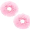 2 Pcs Pink Hair Tie  Fuzzy Furry Faux Rabbit Fur Scrunchies, Pink Fluffy Hair Ties Ball Hair Accessories for Girls Women, Soft Baby Hair Ties Ponytail Holders view 1