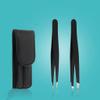 2 Pcs/set Professional Eyebrow Tweezers Set Stainless Steel for Eyebrows Hair Removal with Bag Case view 2