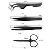 4pcs/Set Black Nose Eyelash Hair Removal Eyebrow Tweezer Flat Tip Clip Curved Scissors Trimmer view 2