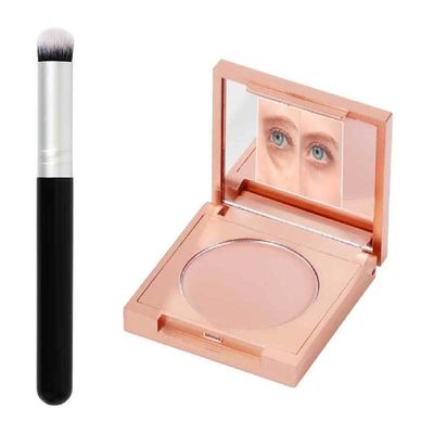 Colored Clay Cc Undereye Corrector,Under Eye Brightener with Brush,Eye Concealer,Undereye Color Corrector for Dark Circles,Clay Neutralizing Makeup Under Eye Hydrating Concealer (Light)