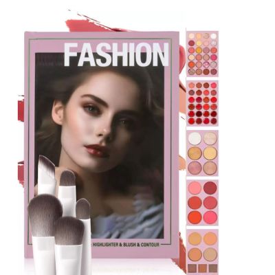 5 Layer Makeup Book Palette with 67 Color, 5-Layer Book-Style Foldable Makeup Palette Set with 24-Color Eyeshadow Palette, Multi - Functional Beauty Book Kit for Women (B)