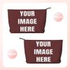 Personalized Makeup Bag for Women,Customized Toiletry Bags Add Photo Text Logo,Custom Makeup Bags,Brown view 2