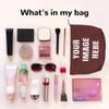 Personalized Makeup Bag for Women,Customized Toiletry Bags Add Photo Text Logo,Custom Makeup Bags,Brown view 3