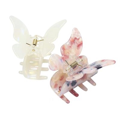 PAMINGONO 2pcs Butterfly Hair Claw Clips Lightweight Hair Jaw Clips for Women and Daily Beauty Routine