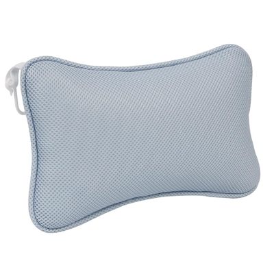 ASAKKURA Non-Slip Bathtub Pillow with Suction Cups Blue Head and Neck Support Cushion for Standard Oval Hot Tub Spa Bath Tub Backrest Pad