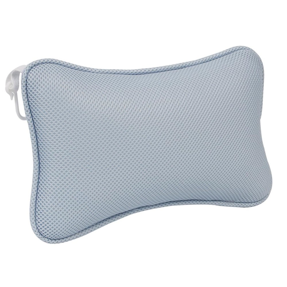 ASAKKURA Non-Slip Bathtub Pillow with Suction Cups Blue Head and Neck Support Cushion for Standard Oval Hot Tub Spa Bath Tub Backrest Pad