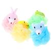 JEWEDECO 4Pcs Cartoon Animal Bath Loofah Sponges for Comfortable PE Mesh Shower Scrubbers with Rich Exfoliating Bath Balls for Skin Massage view 1