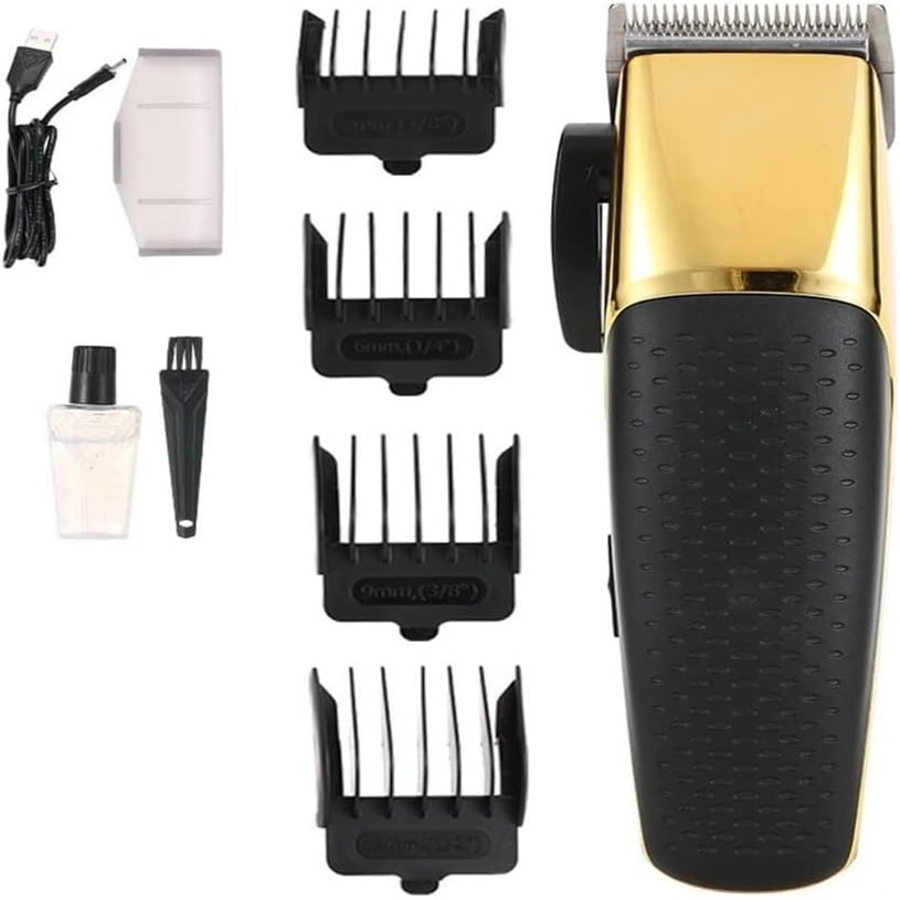 YHNNH Men's Hair Clippers, Professional Adjustable Gradient Electric Clippers, Rechargeable Hair Clippers(Gold)