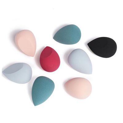 ASAKKURA 1 Box Heart Shape Makeup Sponges Dual Purpose Wet Dry Foundation Blending Puff for Cream Powder Concealer Cosmetic Application Soft Reddish Black Flocking Beauty Eggs