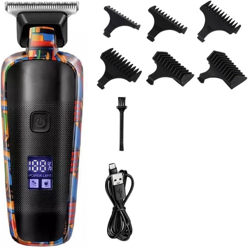 YHNNH Hairdressing Tools, Multi-Functional Professional Electric Shaver for Men, Printed Graffiti Pattern, Rechargeable Hair Clipper
