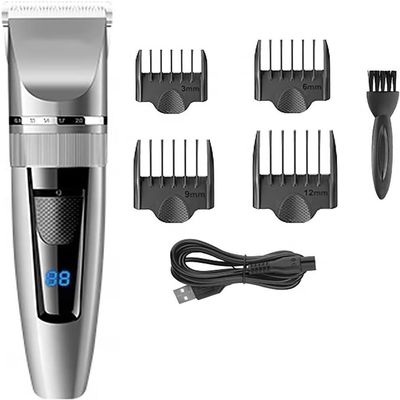 YHNNH Hair Cutting Tool, Clippers Cordless Ceramic Blade Trimmer Electric Professional Grooming Kit Rechargeable LED Display