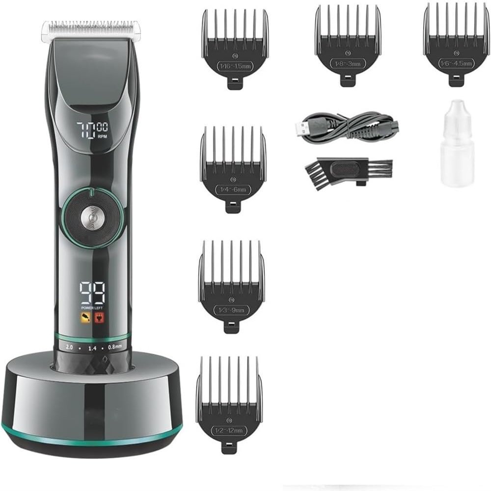 YHNNH Hair Cutting Tool, Clipper Professional Machine Adjustable Trimmer Cordless Haircut with Charging Base Clippers for Men
