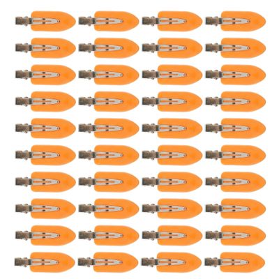 Creaseless Hair Clips for Women Styling 40Pcs Getting Ready No Crease Hair Clips for Bangs Setting No Bend Dent Makeup Clip Application Skincare Clip (Orange)