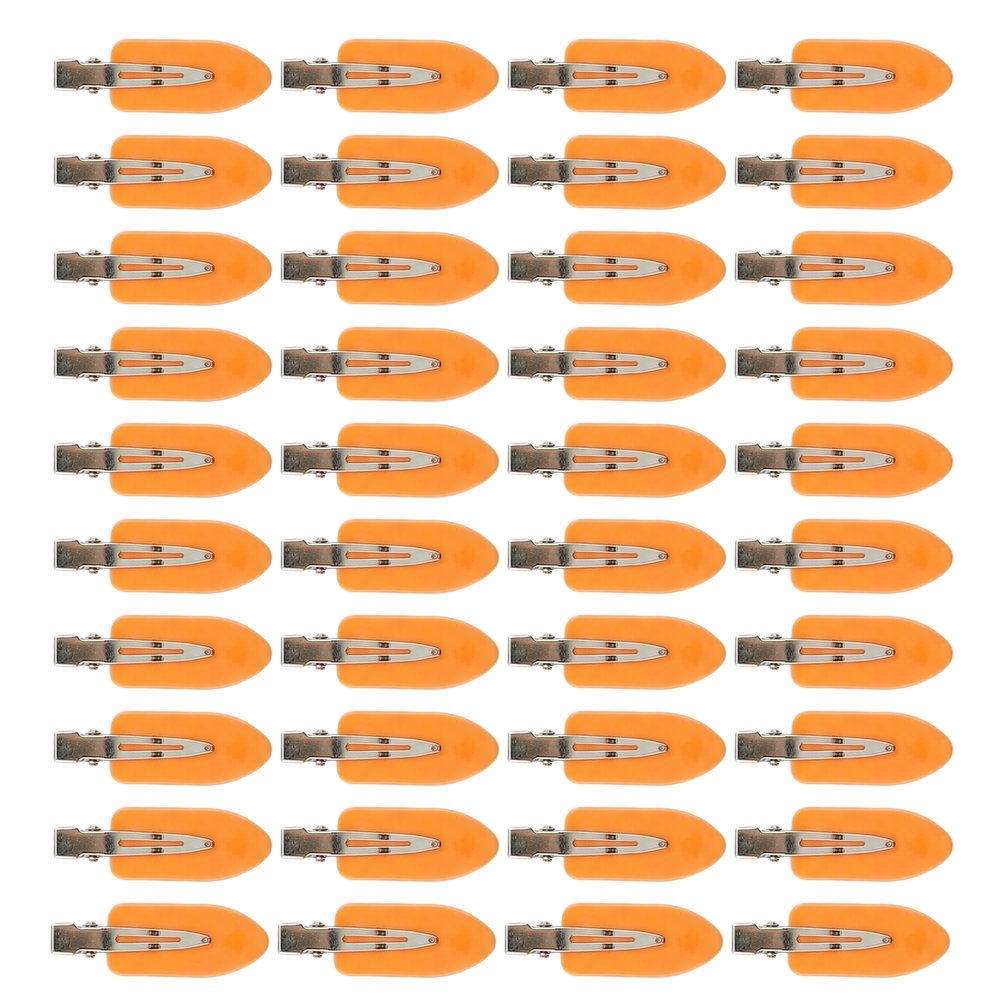 Creaseless Hair Clips for Women Styling 40Pcs Getting Ready No Crease Hair Clips for Bangs Setting No Bend Dent Makeup Clip Application Skincare Clip (Orange)