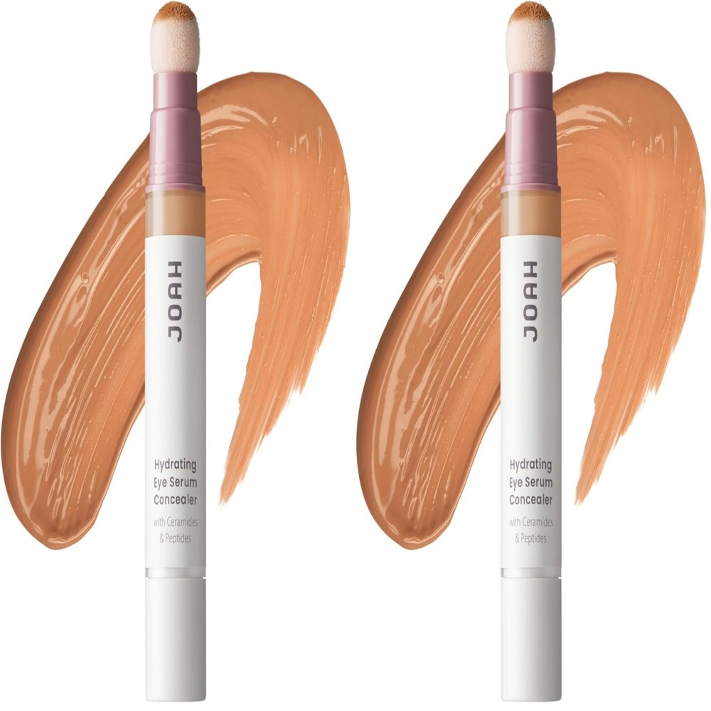 JOAH Perfect Complexion Under Eye Concealer and Serum, Korean Makeup, Hydrating Under Eye Concealer Stick for Dark Circles and Puffiness, Peptide Serum with Medium Coverage (Pack of 2)