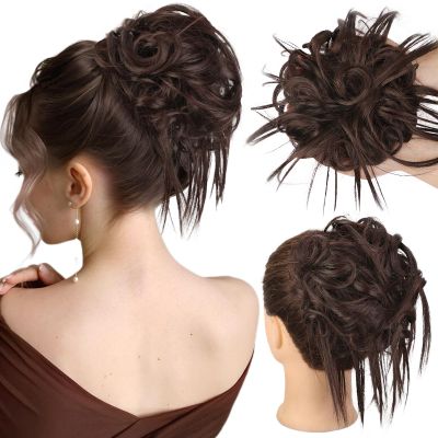HMD Tousled Updo Messy Bun Hair Piece for Women Synthetic Hair Extension