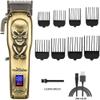YHNNH Hair Clippers,Beard Trimmer for Men, Professional Full Metal Barber Clipper Cordless Electric for Cutting Machine Rechargeable(Gold) view 2