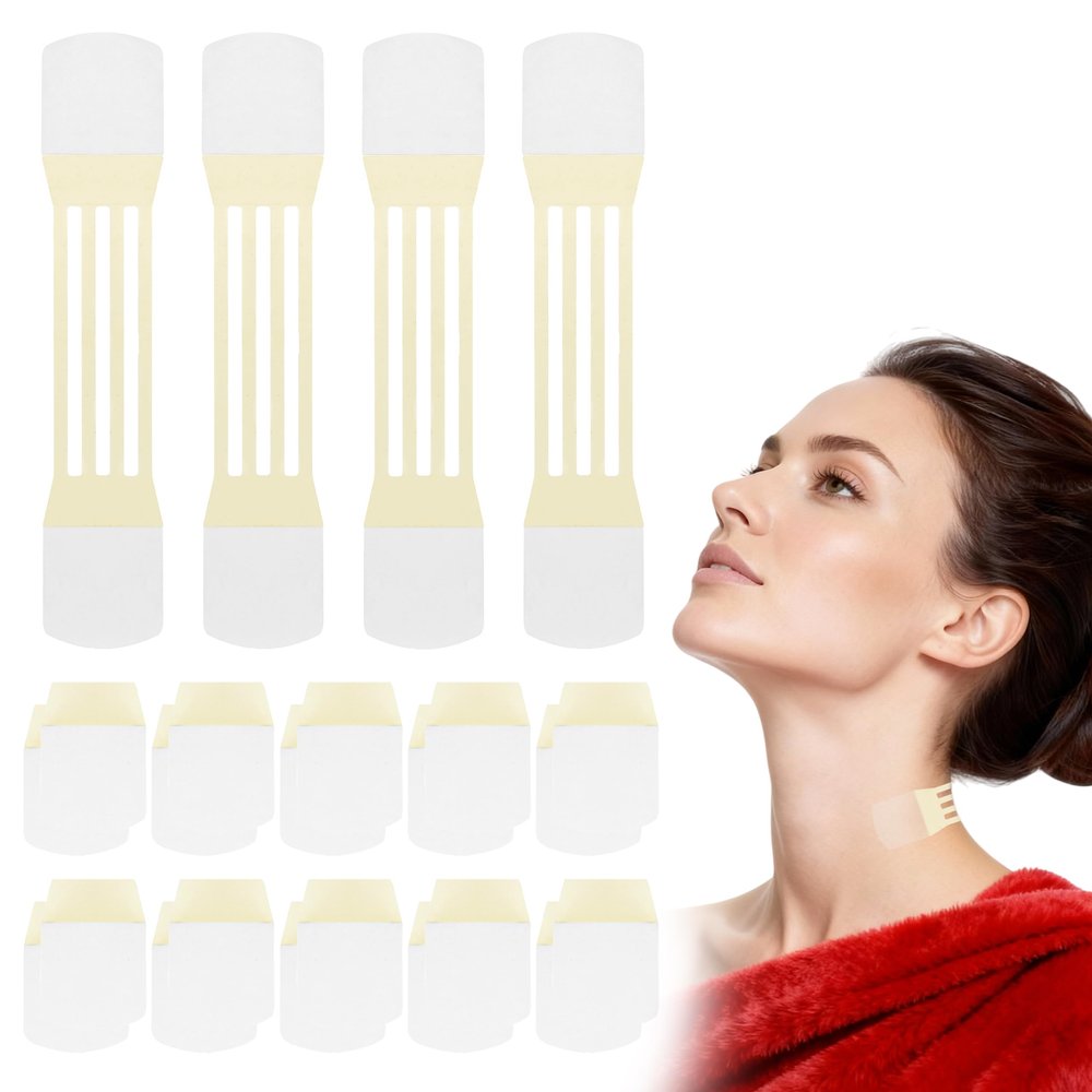 Snifflink Neck Lifting Tape, 20 Pcs for Sagging Skin& Double Chin, Neck Tightening Tape With Invisible Instant Adhesive Lifting Strips, Unscented, Yellow