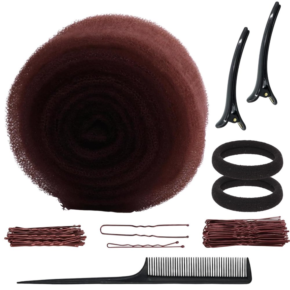 106PCS Blonde Bun Maker,Hair Sponge,Bump It, Hair Bumps for Volume Insert, Bun Maker with U-Pins, Clips and Comb, Complete Styling Kit for Voluminous Hairstyles, Nylon Material
