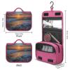FekiLoot Sunset Seascape Hanging Toiletry Bag Large Capacity Bathroom Storage Bag with Hanging Hook Portable Hanging Organizer Men And Women Travel Toiletries Bag view 2