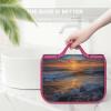 FekiLoot Sunset Seascape Hanging Toiletry Bag Large Capacity Bathroom Storage Bag with Hanging Hook Portable Hanging Organizer Men And Women Travel Toiletries Bag view 3