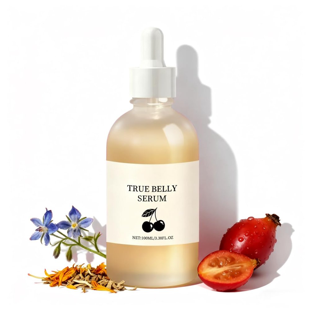 True Belly Serum - Organic Firming & Hydrating Belly Oil for Stretch Mark & Cellulite Appearance, Belly Oil For Pregnant Women,Supports Skin Nourishment & Elasticity,100ml (1PCS)