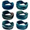 otnrnondcl Pack of 6 Stars Nebula Wide Headbands for Women Knotted No Slip Head Bands Soft Turban Headband Hair Accessories view 1