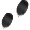 2Pcs Black Invisible Human Hair Toppers For Women Seamless Clip In Hair Extension Piece Short Fake Fringe Lining of Hair Top Hairpieces view 1