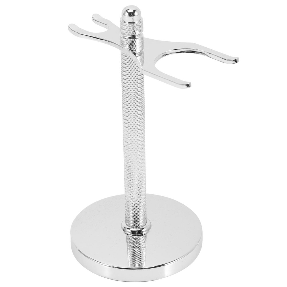 PRETYZOOM Silver Safety Razor and Shaving Brush Stand Organizer for Men Compact Hanging Holder for Faster Drying and Neat Storage Practical Barber Accessory for Bathroom and Office Desk