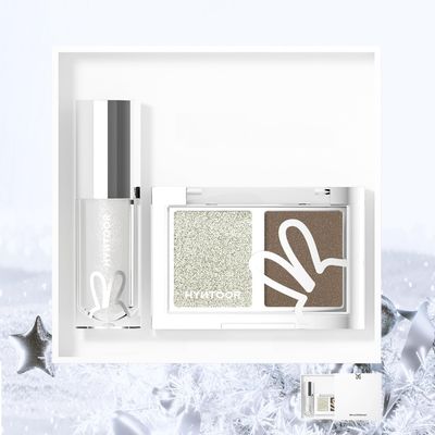 CYAYLM HYNTOOR Christmas Limited Edition Winter Eyeshadow and Lipstick Gift Set, Green Trail and Blue Wind Chimes, Shimmer and Satin Finish, Long Lasting Makeup Collection (04, M)