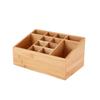12-Compartment Bamboo Bathroom Organizer, Brown view 2