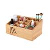 12-Compartment Bamboo Bathroom Organizer, Brown view 4