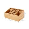 12-Compartment Bamboo Bathroom Organizer, Brown view 3