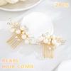 Foyte Wedding Pearl Hair Comb Bridal Pearls Headpieces Rhinestone Bridesmaid Hair Accessories for Women and Brides (Pack of 2) view 3