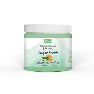 Cucumber Melon Honey Sugar Scrub Hydrating Exfoliating Body Scrub with Fresh Cucumber & Melon Scent by BeBeauty 16 oz